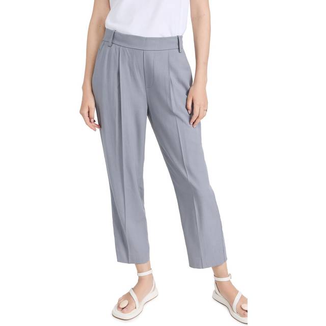 Navy Pleat Front Trousers - Blue (L)