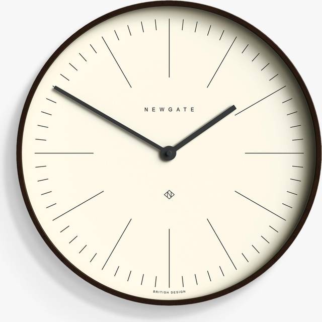 Newgate Mr Clarke Wall Clock, 40cm, Dark Plywood