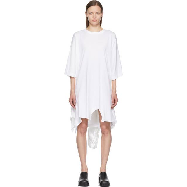 Mm6 Maison Margiela Woman Mini dress White Size M Cotton, Elastane