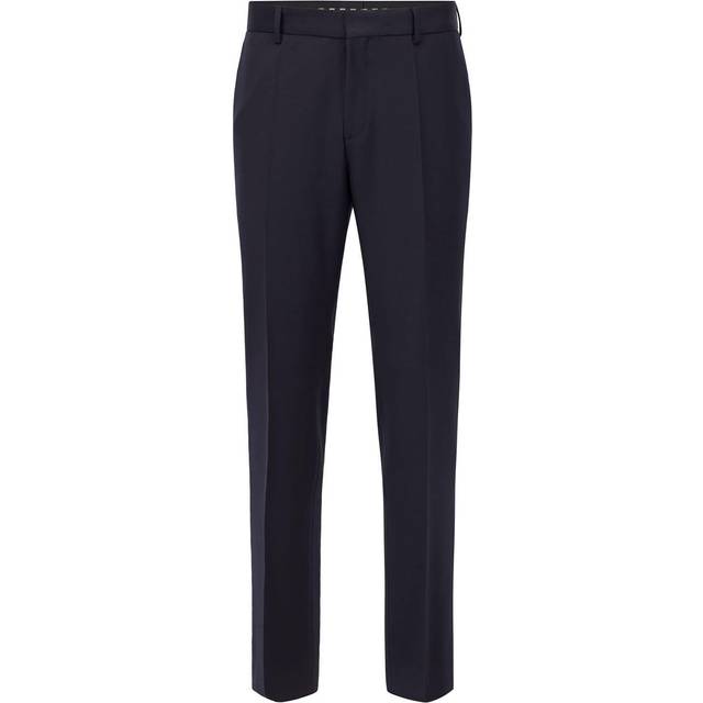 Hugo Boss, Byxor, Herr, L, Eleganta byxor i sergeväv - blue (L)