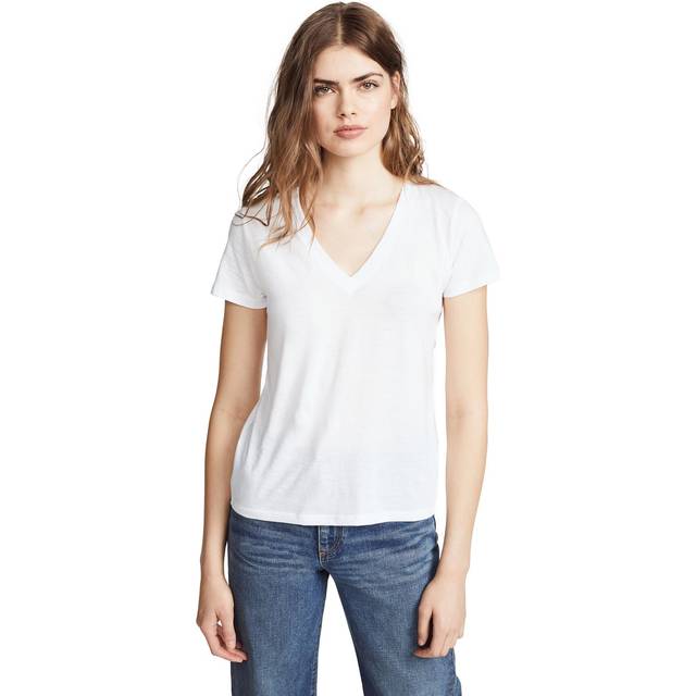 Essential Pima Cotton V-Neck Tee - HEATHER GRAY - Large