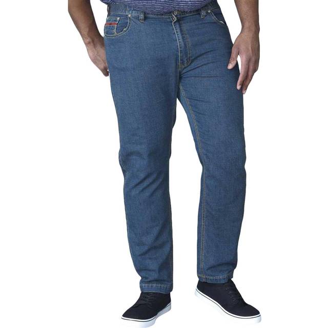 (40S, Blue) Duke D555 Mens Bailey Big Tall King Size Stretch Elasticated Waist Jeans - Blue