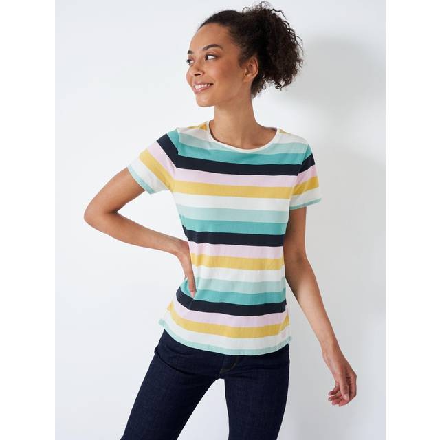 Women's Crew Clothing Womens Breton T-Shirt - White/Multi - Size: 12