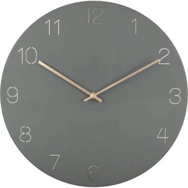 Wall clock with engraved numerals Karlsson Charm - Vert - 3.5X40 cm