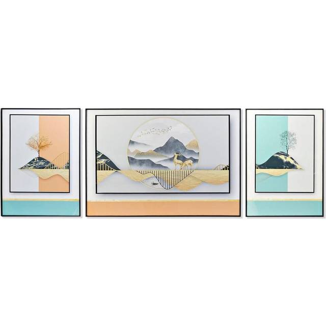 Dkd Home Decor Sæt med 3 malerier Moutain Moderne (200 x 3 x 70 cm) (3 pcs) Vægdekorationer