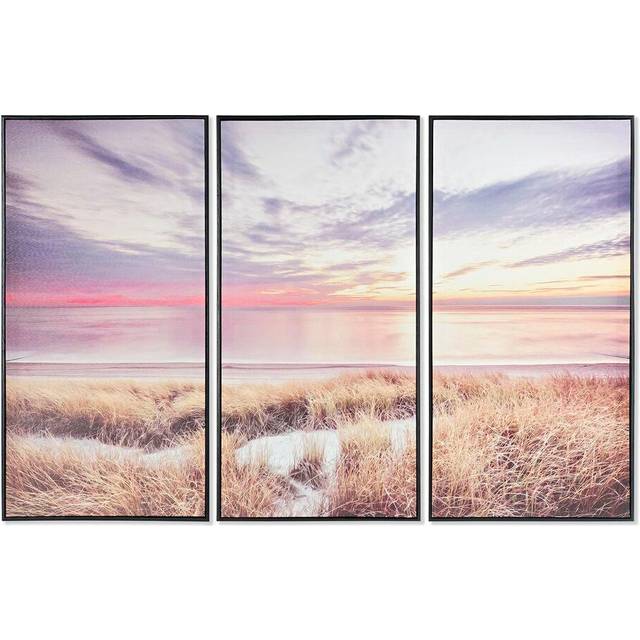 Dkd Home Decor Sæt med 3 malerier Middelhavet (120 x 2,8 x 80 cm) (3 pcs) (2 enheder) Vægdekorationer