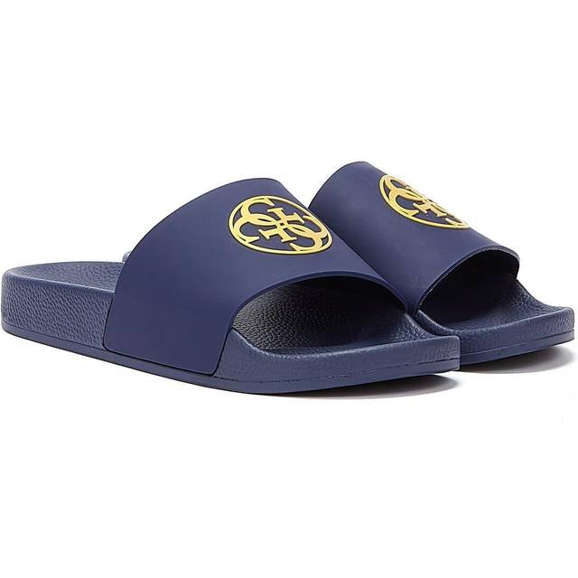 Guess beach sliders with logo womens sandal in navy size uk 3 - 7