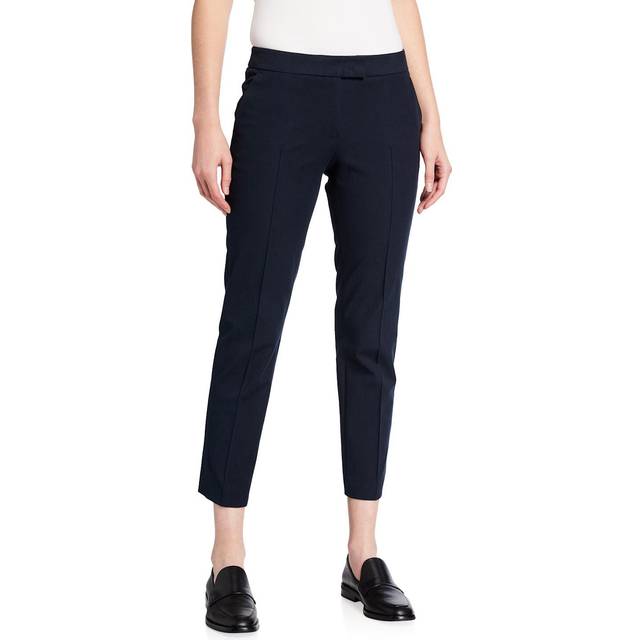 Frankie Straight-Leg Cotton-Stretch Cropped Pants - NAVY - 16