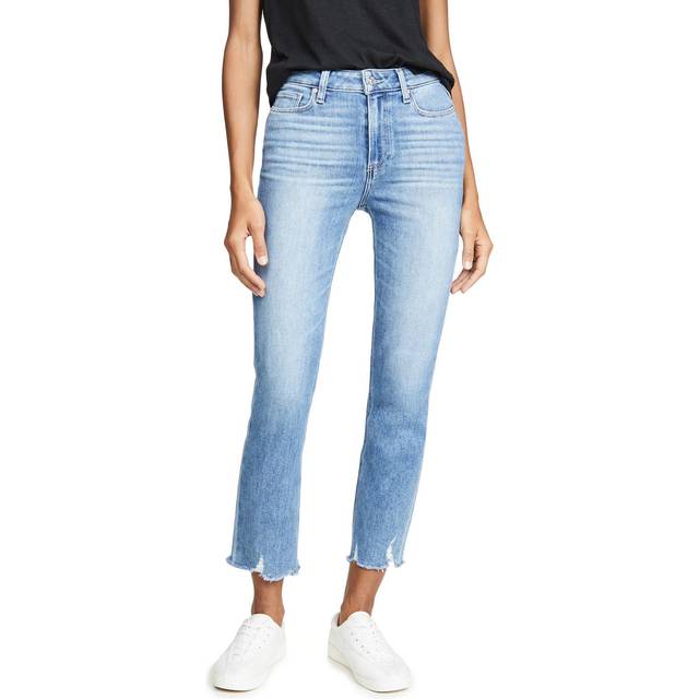 Paige Womens Mel Destroyed Hem Cindy High-rise Stretch-denim Jeans 32