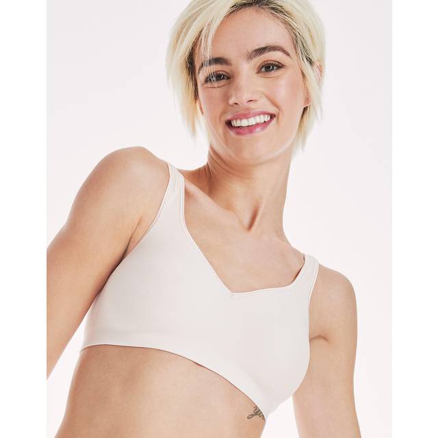 Hanes Womens Smooth Comfort Wireless Bra  Seamless Full-coverage T-shirt Moisture Wicking  Single & 2-pack Bras  Nude  XX-Large US