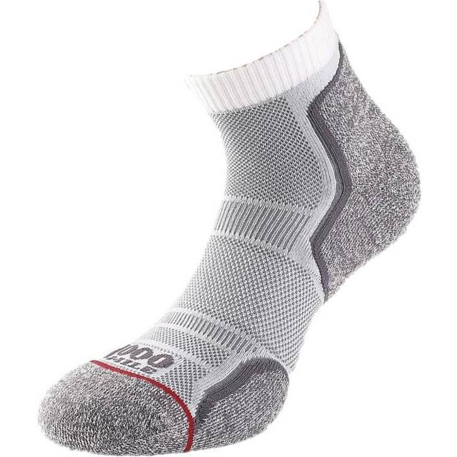 1000 Mile Womens Run Ankle Socks (M) - White/grey