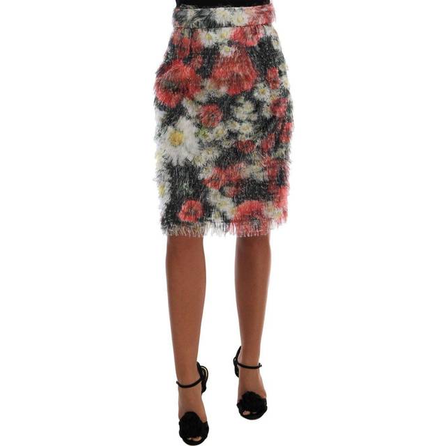 Dolce & Gabbana, Kjol, Dam, S, Polyester, Blommig högmidjig pennkjol - multicolor (S)