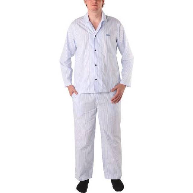 BOSS Cotton Stripe Long Pyjama - Blue/White - X-Large
