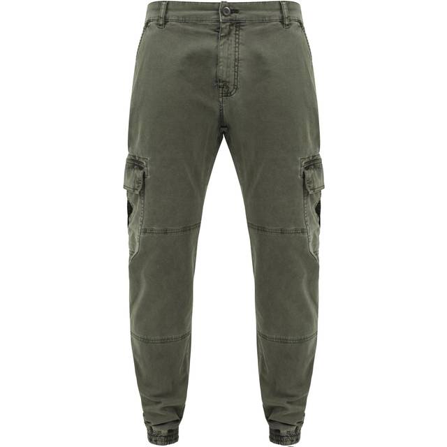 Urban Classics Herrbyxor, tvättad cargo, twill joggingbyxa för män, cargobyxor finns i många färgvarianter, storlekar 30–44, GRÅ, 32