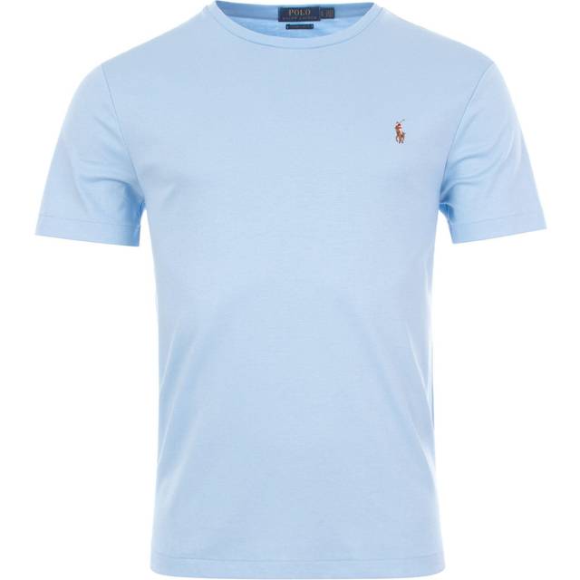 Polo Ralph Lauren Cotton Custom Slim Fit Short Sleeve T-Shirt, Office Blue