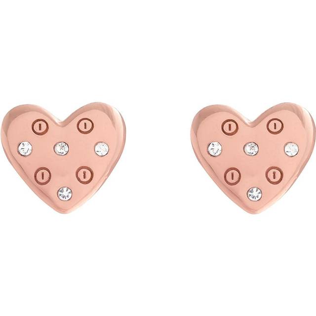 Olivia Burton Rose Gold Heart Screw Earrings