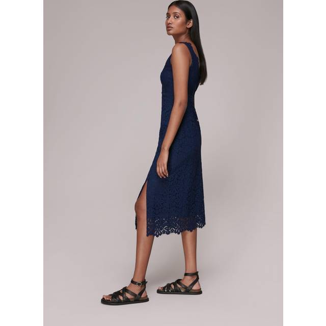 Navy Nova Lace Cotton Blend Midi Dress (14)