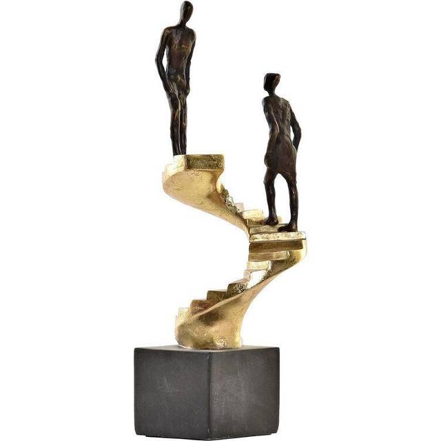 Dkd Home Decor Dekorativ Gylden Harpiks Mørkegrå Trappe Moderne (14 x 14 x 41,5 cm) Dekorationsfigur - Morefews.dk