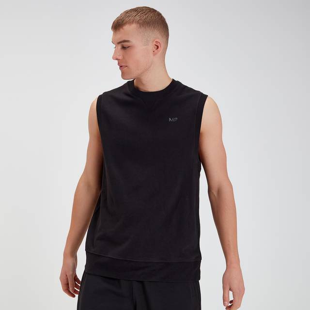 MP Activewear MP Mens Rest Day Tank Top - Washed Black Cotton - Size Large