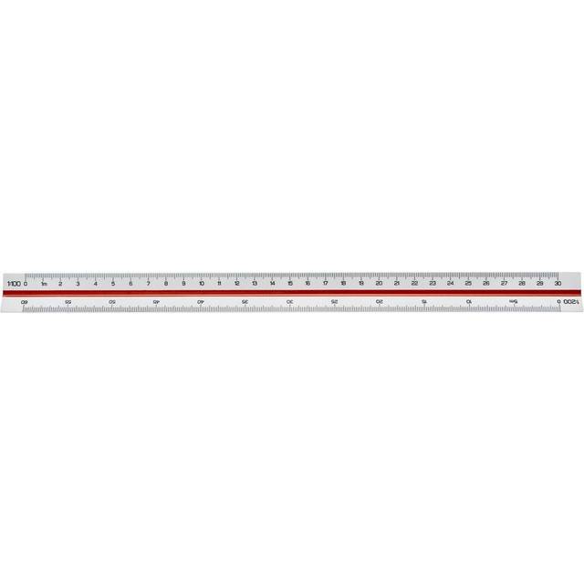Linex Triangular Scale Ruler 1:1-500 30cm White