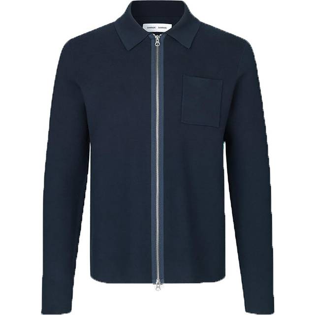 Samsøe Samsøe, Stickade tröjor & koftor, Herr, S, Blue Night Cardigan - blue (S)
