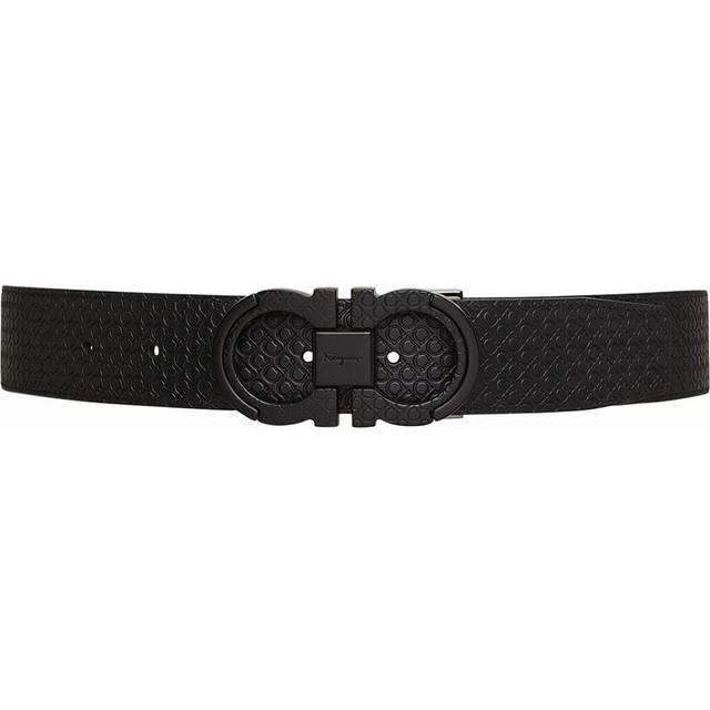 Ferragamo Men Reversible and adjustable Gancini belt Black