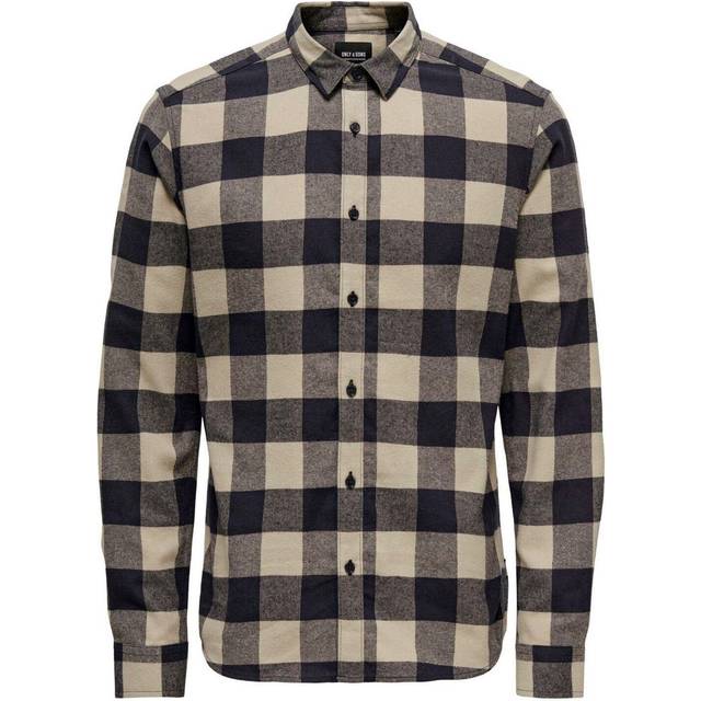 Only & Sons Blue / Dark Navy Slim Fit Checked Shirt - S
