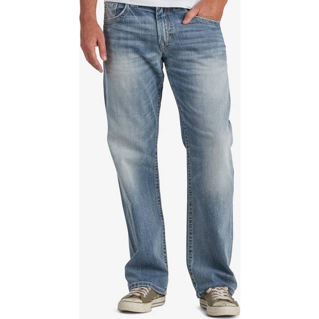 Silver Jeans Men's Relaxed Fit Straight Leg Denim Jeans Light Wash - Size: 40W x 32L
