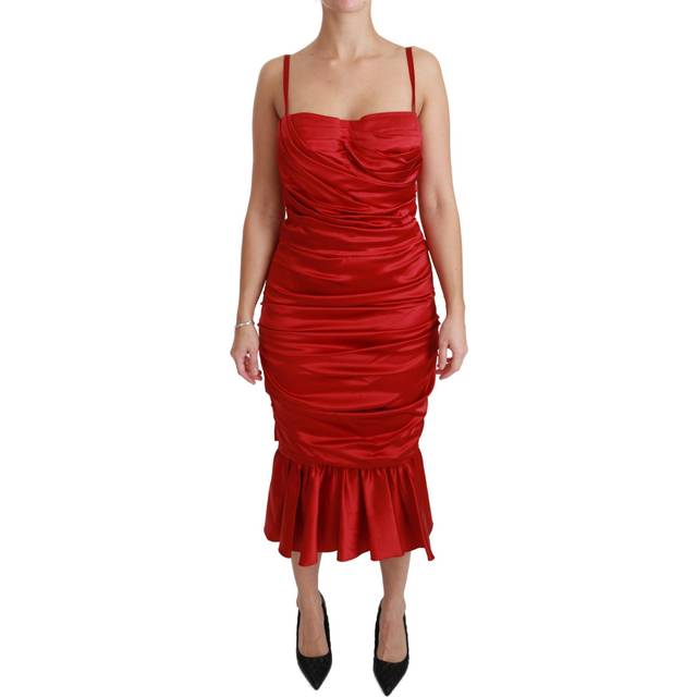 Dolce & Gabbana Red Silk Stretch Mermaid Bodycon Dress - IT36 | XS (IT46|XL)