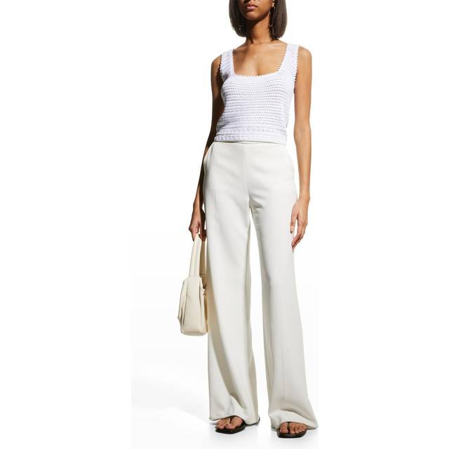 TOTEME White Scoop Neck Tank Top - 100 WHITE - XL