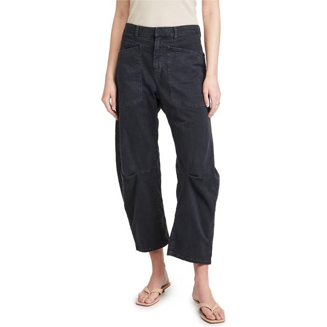 Shon Mid-Rise Cropped Pants - CARBON - 8