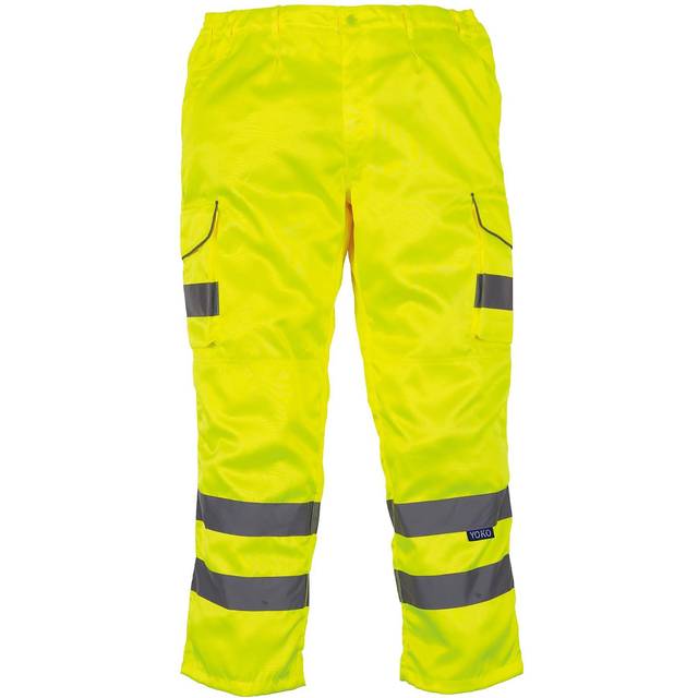 Yoko Hi vis polycotton cargo trousers with knee pad pockets (HV018T/3M