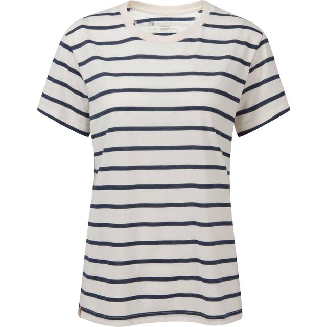 Tentree Breton Stripe T-Shirt - T-shirt Dam Elm White / Dress Blue XS