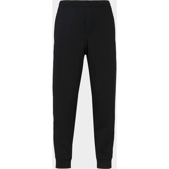 Emporio Armani, Sweatpants, male, Black, XL, Black Double Jersey Jogger Trousers