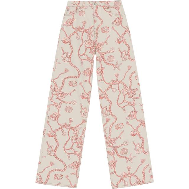 GANNI Brown Leopard Betzy Cropped Jeans - 943 Leopard - WAIST US 26