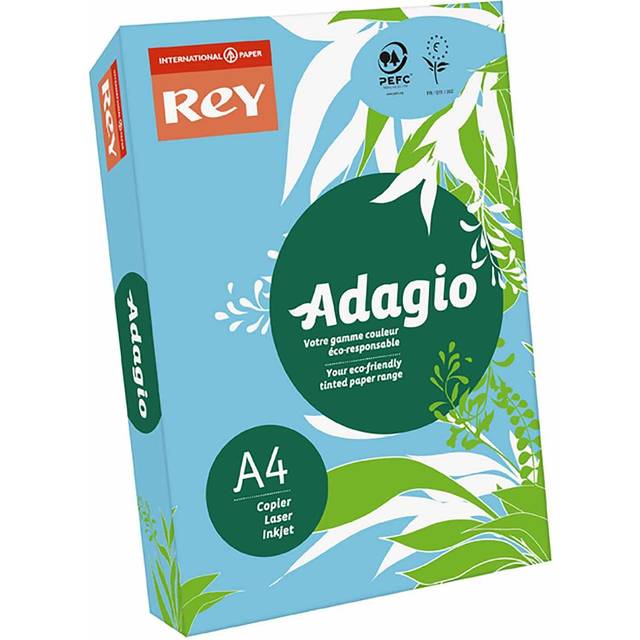 Adagio Ream of Bright Coloured Copier Paper A4 80gsm 500 Sheets, Deep Green
