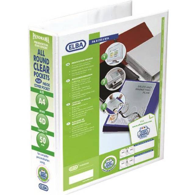 Elba Panorama 50mm 4 D-Ring Presentation Binder A4 White 400001309