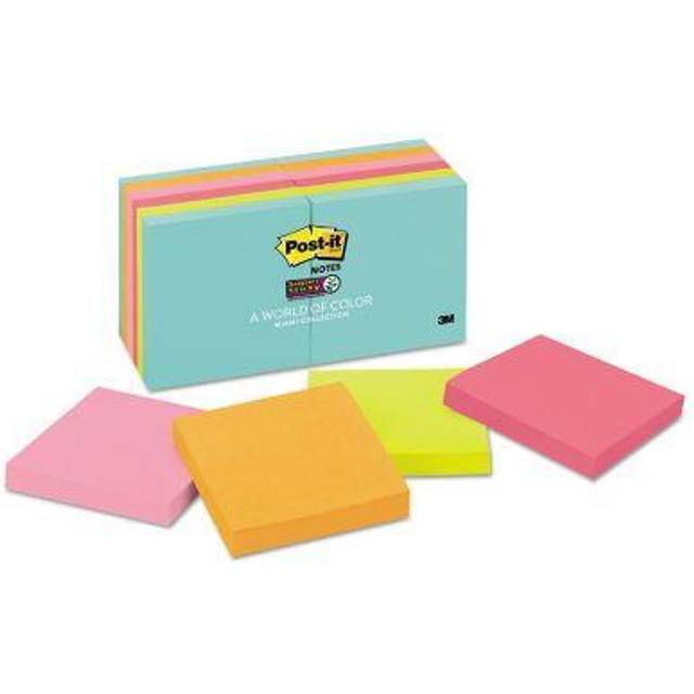 "Post-it Notes Super Sticky Pads in Miami Colors  PADS SS NOTES 3""""X3"""" MIAMI"