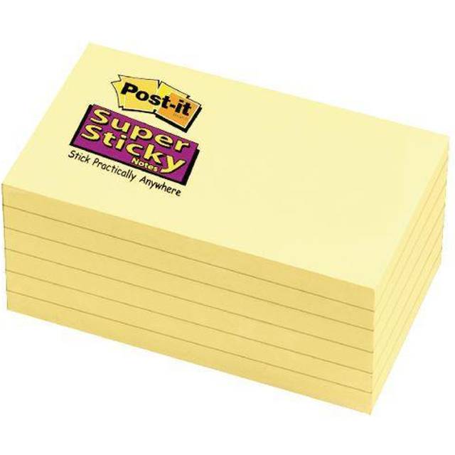 3M Canary Yellow Super Sticky Notes  3 x 5  Twelve 90 Sheet Pads/Pack (MMM65512SSCY) Category: Self-Stick Notes and Dispensers
