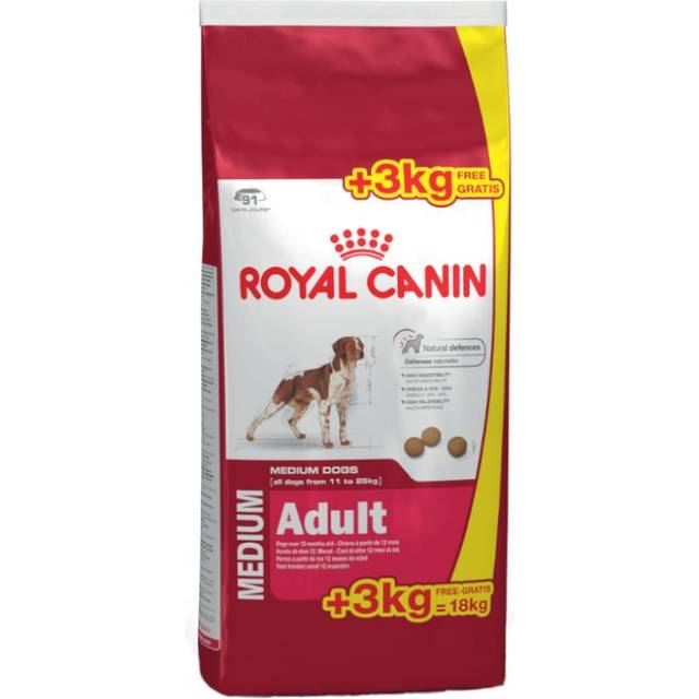 Royal Canin Dog Medium Adult torrfoder f&ouml;r hund (15+3 kg)