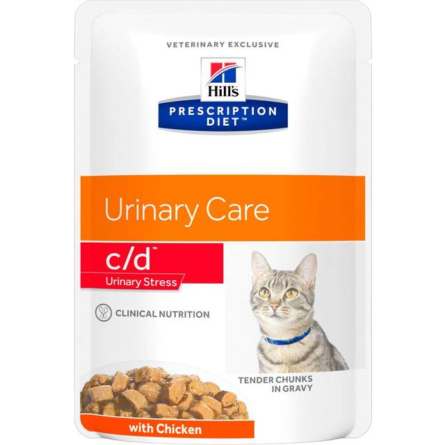 Prescription Diet c/d Multicare Stress Pouch, Kattfoder med Kyckling - 12 st x 85 g