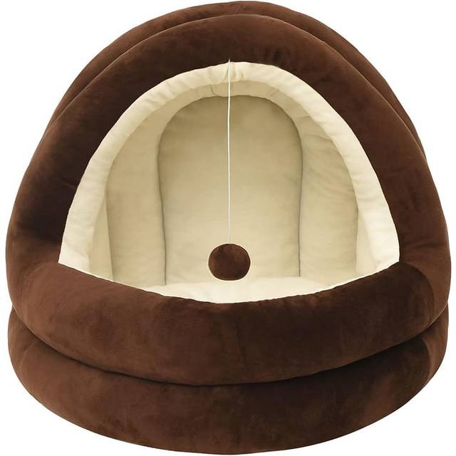 vidaXL Cat Bed 40x40x35 cm Brown and Cream