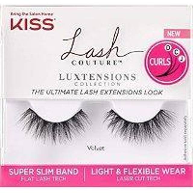 KISS Lash Couture Luxtension  False Eyelashes  'Velvet'  12 mm  Includes 1 Pair Of Lashes  Contact Lens Friendly  Easy to Apply  Reusable Strip Lashes
