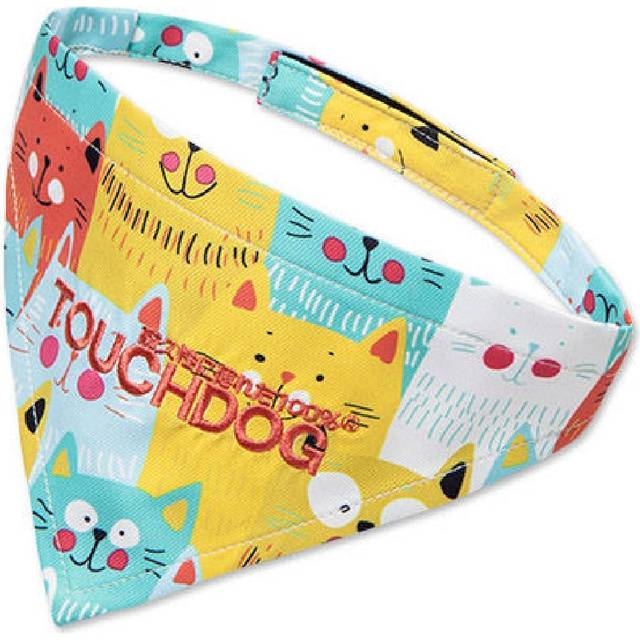 Touchdog® Head-Popper Dog Bandana - Yellow / Blue - Small (Small)