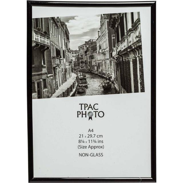 Photo Frame Back Loading with Clear Styrene Front Black A4