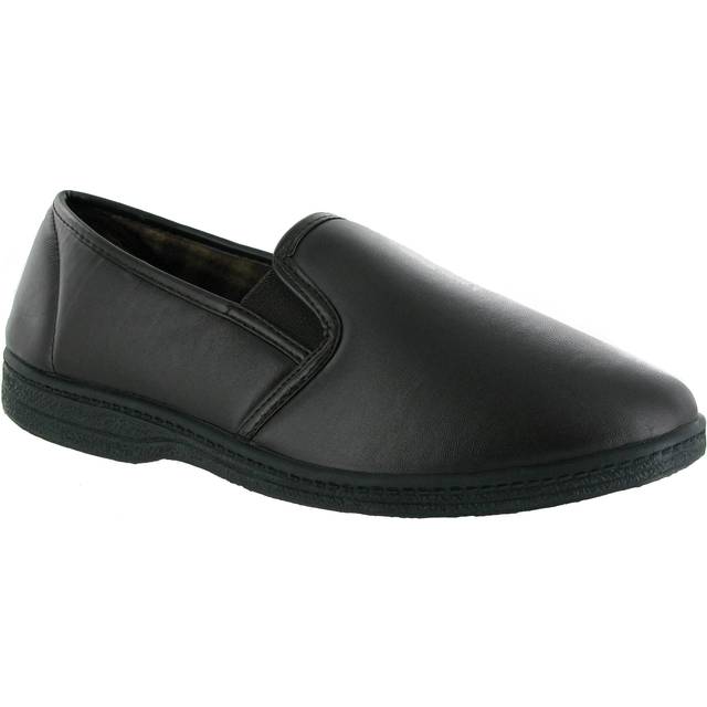 Mirak Mens Stag Slip-On Stag Embroidered Textile Slipper Brown