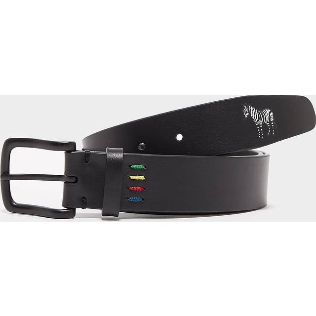 Logo Webbing Belt Black Textile Leather