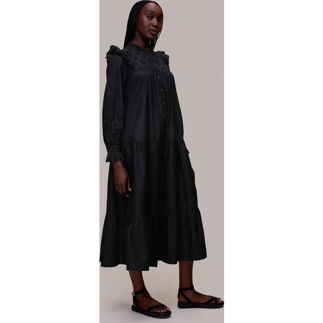 Womens Talula Broderie Trapeze Dress - Black - 8