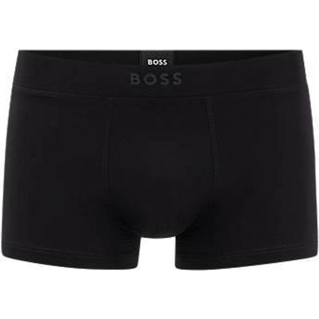 Stretch-jersey trunks with 3D logo - Black