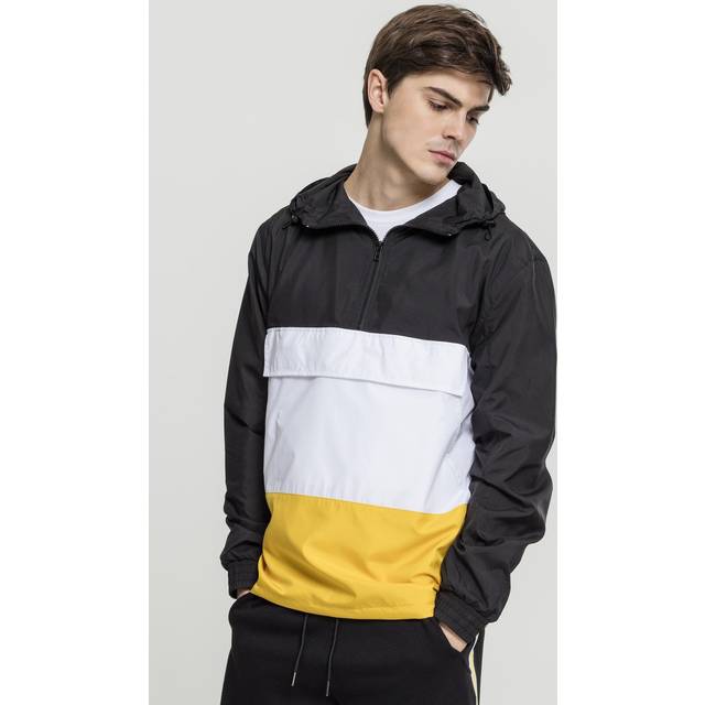 Urban Classics Vindjacka för män med schackbrädemönster Check Pull Over Jacka, Svart (Blk/Chess 01713), M